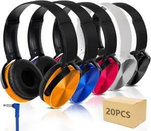 YFSFQS Classroom Headphones Bulk,HQ Stereo Sound Earphones 20 Pack for Online Learning and Travel,On-Ear Student Headphones for School Kids Students, Teens, Classroom, Library (20 Pack Mix Color)