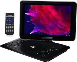 YOOHOO 16.9'' Portable DVD Player for Car with 14.1'' 270°Swivel High Definition LCD Screen, up to 1366 * 768Supports SD Card/USB/CD/DVD (Black)