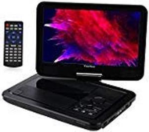 YOOHOO 12.5'' Portable CD DVD Player 10.5'' HD Swivel Screen for Kids with 270degHD Swivel Screen, Support CD/DVD/SD Card/USB, 6 Hours Built-in Rechargeable Battery-Black