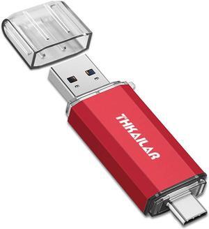 THKAILAR USB C Flash Drive 256GB, USB Flash Drive with Type C and Type A 3.1 Port Compatiable with iPhone 15, Android Phone, Macboo Pro, PC(Red)
