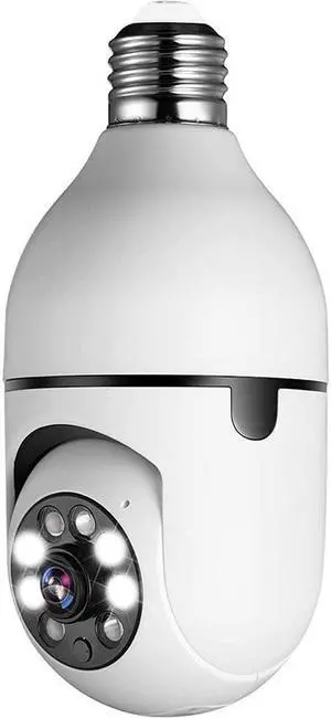1080 P E27 Light Bulb Surveillance Camrea - 5G, Wifi, Night Vision, Automatic Activity Tracking, 4X DigitCameraal Zoom, Video Security Monitor, and Associated app.
