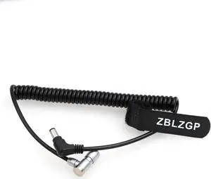 ZBLZGP DC 5.5X2.5mm to Right Angle 4 Pin Female Power Cable for IKAN Portkeys BM5 BM7 HH7 HS7T Monitor (Coiled Cable)