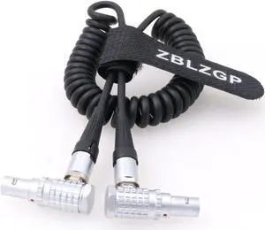 ZBLZGP Right Angle 5 Pin Male to Right Angle 0B 5 Pin Male Time Code in/Out Coiled Cable for ARRI Sound Devices Ambient Lockit Zaxcom
