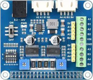 Waveshare HRB8825 Stepper Motor HAT Compatible with Raspberry Pi Drives Two Stepper Motors Up to 1/32 Microstepping