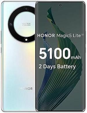 Honor Magic5 Lite Dual-SIM 256GB ROM + 8GB RAM (Only GSM | No CDMA) Factory Unlocked 5G Smartphone (Titanium Silver) - International Version