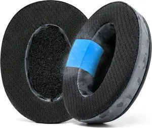 WC Freeze Hybrid Fabric Cooling Gel Replacement Earpads - Compatible with HyperX Cloud, Steelseries Arctis, ATH M50X, Turtle Beach Stealth & More - Comfortable & Cooler for Longer | (Black Camo)