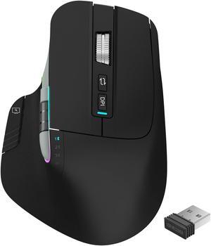 LeadsaiL Wireless Mouse for Laptop, 2.4G Rechargeable Bluetooth5.2 Computer Mouse, Controlling 4 Devices, Up to 3200DPI, Ergonomic Optical Mouse for PC, Notebook
