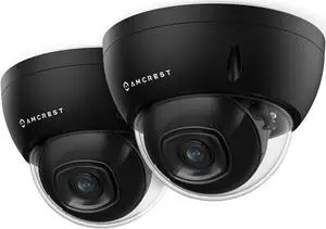 Amcrest 2-Pack 5MP POE Camera, Outdoor Vandal Dome Security POE IP Camera, 5-Megapixel, 98ft NightVision, 2.8mm Lens, IP67, IK10 Resistance, MicroSD 256GB (Sold Separately) (IP5M-D1188EB-28MM)