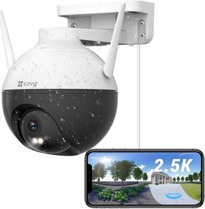 EZVIZ Security Camera Outdoor, 4MP WiFi Camera Pan/Tilt, 360deg Visual Coverage, IP65 Waterproof, Color Night Vision, AI-Powered Person Detection, Two-Way Talk, Support MicroSD Card up to 256GB | C8W