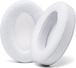 WC PadZ Velour - The Ultimate Upgraded Earpads by Wicked Cushions - Compatible with Audio Technica, HyperX, SteelSeries Arctis & More - Extra Thick - Bigger Opening - Softer Memory Foam | White