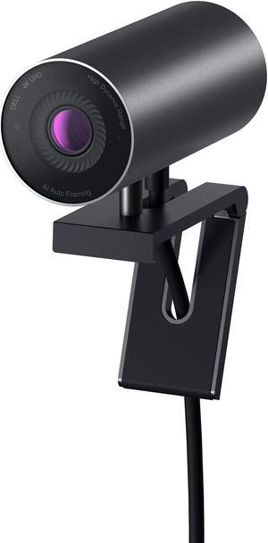 Dell UltraSharp HDR 4K Webcam with Privacy Cover, HD USB Computer Camera with 4K Sony STARVIS CMOS / IR / Proximity Sensor, Black - Anodized Aluminum - WB7022 - for Windows