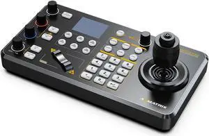 AVMATRIX PKC3000 PTZ Camera Controller IP Serial PTZ Keyboard with 4D Joystick IP, RS422 RS485 RS232 Interface LCD Screen PoE Supported for Church Conference Live Streaming