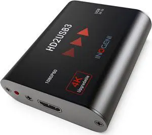 1080p 60fps HDMI to USB 3.0 (4K Upgradable) Professional Video and Audio Converter, Capture Card, HD2USB3 by INOGENI, PRO AV Plug'n Go, Compatible with All Systems and Apps (No Driver Required)
