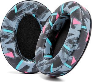 WC Wicked Cushions PadZ - Thick & Soft Ear Pads for ATH M50X / M40X / SteelSeries Arctis/HyperX Cloud & Alpha/Logitech G Pro X/Compatible with Over 50 Headphones | 90s Black