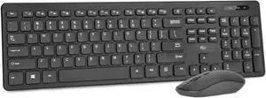 (10 Pack) Wireless Keyboard and Mouse Combo - Rii Standard Office PC Keyboard and Optical Wireless Mice for Windows/Android TV Bo/PC/Laptop/PS3/4