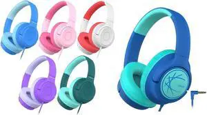 iClever HS22 & HS26 Kids Headphones Wired Bundles-Comfortable Fit,Safe 85dBA Volume Limited,Girls Boys Headphones for Foldable 3.5mm Wired Kids Headphones for iPad Computer
