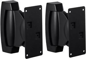 Mount-It! Heavy-Duty Speaker Wall Mount, Universal Adjustable Design for Bookshelf, Large or Small Speakers, 1 Pair, 22 Lbs Capacity, Black