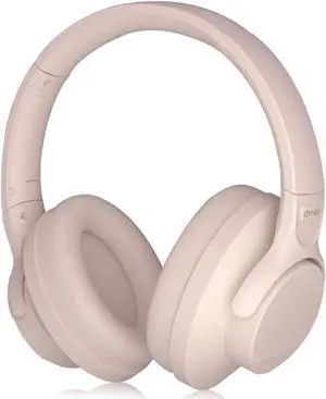 ZIHNIC Active Noise Cancelling Headphones, 60H Playtime Wireless Bluetooth Headset Low Latency-pink