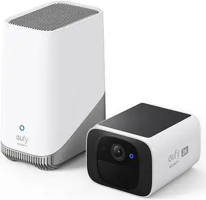 eufy security S220 SoloCam with HomeBase 3,Solar Security Camera, Wireless Outdoor Camera, Continuous Power, 2K Resolution, Wireless, 2.4 GHz Wi-Fi, No Monthly Fee, HomeBase 3 Compatible