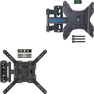MOUNTUP MU0009 Full Motion TV Wall Mount for 26-55 Inches TVs & MU0029 Full Motion TV Mount for 14-42 Inches TVs Bundle