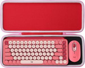 Aenllosi Hard Carrying Case Compatible with Logitech POP Keys Mechanical Wireless Keyboard (Pink)