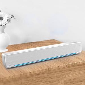 Akozon Desktop Pc Speakers Soundbar Computer Speakers for Desktop Multi-Function Stereo Surrounding Deep Bass Sound USB Wired Indoor Music Player Box 3.5mm Input for PC Cellphones Tv (White)