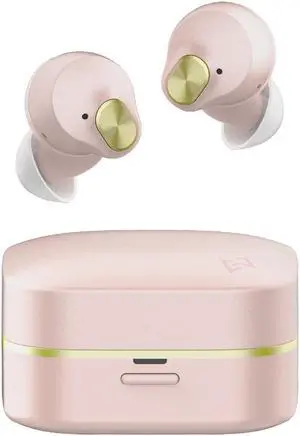 AVIOT TE-Q3 Small Active Noise Cancelling Wireless Earbuds, Bluetooth 5.3, Multipoint Connection, Built-in Mic, Medical Grade Silicone, Up to 42 Hours Playtime, IPX4 Waterproof (Pink)