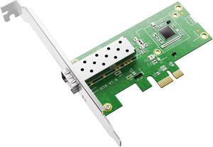 BZIZU 1Gb PCIe x1 Ethernet Network Card, Intel I210-AS Chipset, Single SFP Port Gigabit NIC for Desktop/Server, Supports Windows/Linux/VMware ESXI