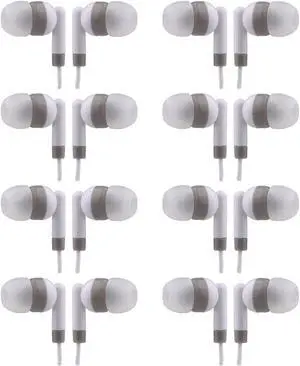 CN-Outlet Bulk Earbuds Headphones 50 Pack, Wholesale Disposable Earphones for Schools Classroom Students Kids Children (White)