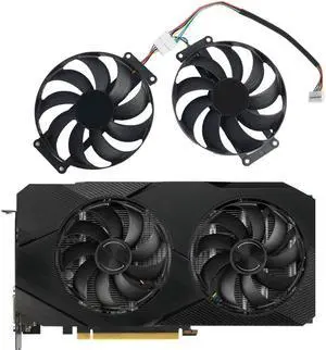 Coolerage DC 12V 0.35AMP GPU Cooling Fans for ASUS Dual RTX 2060 2070 1660 Super EVO, RTX2060S RTX1660S Graphics Card Fans 6Pin