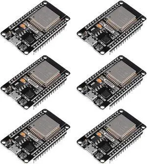 DORHEA 6PCS ESP32 ESP-32S WiFi Development Board NodeMCU ESP-WROOM-32 Microcontroller 2.4GHz Dual-Core WiFi Bluetooth Processor Integrated Chip CP2102