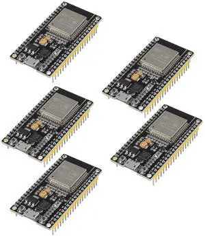 38Pins 5PCS ESP-WROOM-32 ESP32 ESP-32S NodeMCU WiFi WLAN CP2102 ESP32-WROOM-32 IoT 2-in-1 2.4GHz Dual-Mode WiFi + Bluetooth Dual Cores Microcontroller Processor Compatible with Arduino IDE