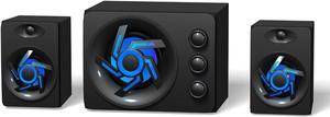 Multimedia Speaker System, Clear Stereo Sound Desktop Computer Speakers with Subwoofer 3.5mm Audio Inputs RGB Backlight, USB Powered Mini Desk Speakers for Laptop/ Mobile Phone/ Monitor/ Tablet(black)