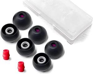 Final Audio Black+Black/Red Silicone Type E Eartips kit with Case and Nozzle Adaptor Compatible with 1More, AKG, Audio-Technica, Beats by Dre, Campfire Audio, Empire Ears, Shure, Sony, Westone (X-Lg)