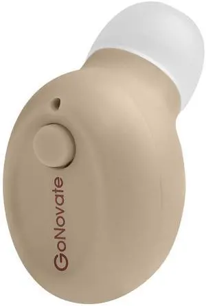 GoNovate G8 Bluetooth Earpiece Wireless Mini Earbud, 6 Hrs Playtime 2 Magnetic USB Chargers Invisible Headphone Tiny Smallest Headset Car Earphone with Mic for Samsung Galaxy -Khaki (1 Piece)