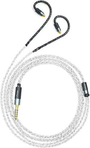 GUCraftsman 5N OFC Silver Plating+Graphene Mixed Braid Earphone Replacement Cables for Sennheiser IE200 IE300 IE600 IE900 (4.4mm Plug)
