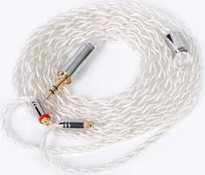 Kinboofi TRI Earphone Cable 4 Core Silver Plated Single Crystal Copper Cable, Upgraded HiFi Earphone Cable for TIN Audio T2 T3 UE900s SE215 SE425 BGVP Earphones (3.5mm Plug, MMCX)
