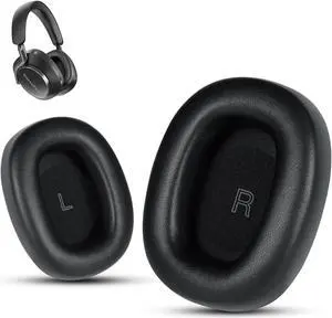 Krone Kalpasmos PX8 Ear Pads, Replacement Ear Pads for Bowers & Wilkins PX8 Headphones,Premium Protein Leather & High-Density Foam,Black
