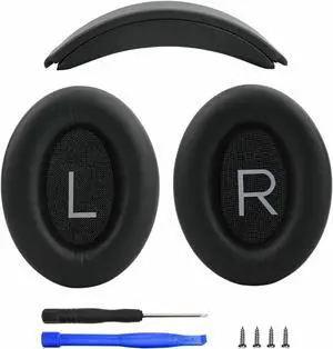 Laselan Replacement Headband Cushion and Earpads for Bose QC35 QC45 Headphones with Noise Isolation Memory Foam (Black)