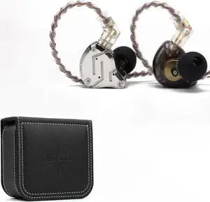 Linsoul KZ ZS10 Pro 4BA+1DD 5 Driver in Ear Monitor(Without Mic, Black) + Kiwi Ears Earbud Case Portable Earphone Carrying Case