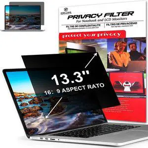 EdelZahl 13.3 inch Laptop Privacy Screen Filter Enhanced Privacy Protection for Notebook and LCD Monitors Privacy Shield and Anti-Glare Protector