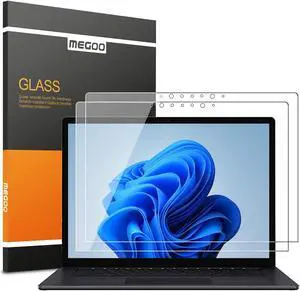Megoo Screen Protector for Surface Laptop 6/ Laptop 5 13.5 Inch,Tempered Glass/Easy Installation/Ultra Clear/Round Edge, Compatible for Microsoft Surface Laptop 3/2/1, 2-Pack