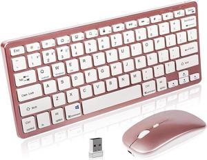 Wireless Keyboard and Mouse Combo Tri-Mode 2.4G Bluetooth Keyboard Mouse Portable Slim 78 Keys Multi Device Keyboard 1600 DPI Optical Wireless Mouse with USB Receiver for Android IOS Windows Laptop