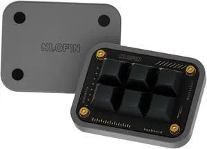 NLOFIN Custom Macro Pad Programmable Designer Mini Keyboard 6 Keys (Grey,KB06)