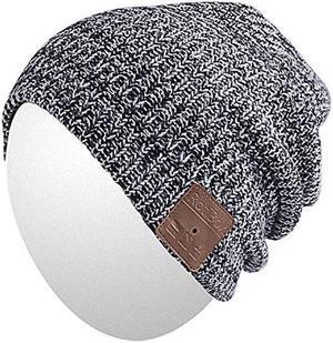 Qshell Bluetooth Beanie Hat, Winter Warm Soft Trendy Cap with Wireless Headphone Headset Earphone Stereo Speaker Mic Hands Free for Lifestyle Outdoor Sport,Compatible with iPhone Android - Gray