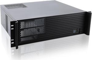 RackChoice 3u short depth rackmount Server Chassis Micro ATX/Mini-itx 2x5.25+5x3.5 Bays Support standard ATX PSU with either top or side cooling