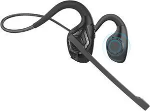 Seflorgo Bluetooth V5.3 Headphones w/Noise Cancelling Boom Mic, Open Ear Headset with Mic, Lightweight Comfortable Wireless Headset for Phone Call Office Meetings-10 Hrs Worktime