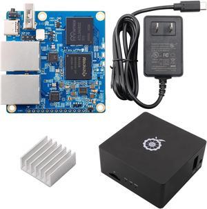 Orange Pi R1 Plus LTS 1GB RAM Rockchip RK3328 Quad Core 64 Bit Open Source Single Board Computer, Mini PC Run Android, Ubuntu, Debian, OpenWRT OS (Pi R1 Plus LTS+Type C Supply+Case+Al Heat Sink)