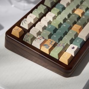 152 Keys Dye Sub PBT Keycaps Cherry Profile Vintage Green Keycaps Set Fit for 60% 65% 75% 95% Cherry Mx Switches Alice Keyboard Mechanical Keyboards