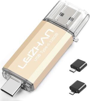 leizhan USB C Flash Drive 128GB, Type-C USB Memory Stick for Samsung Galaxy S10+, S10e, S10,S9, Note 9, S8,Google Pixel XL Thumb Drive, with USB OTG Adapter Micro and Type-C USB to USB Converter